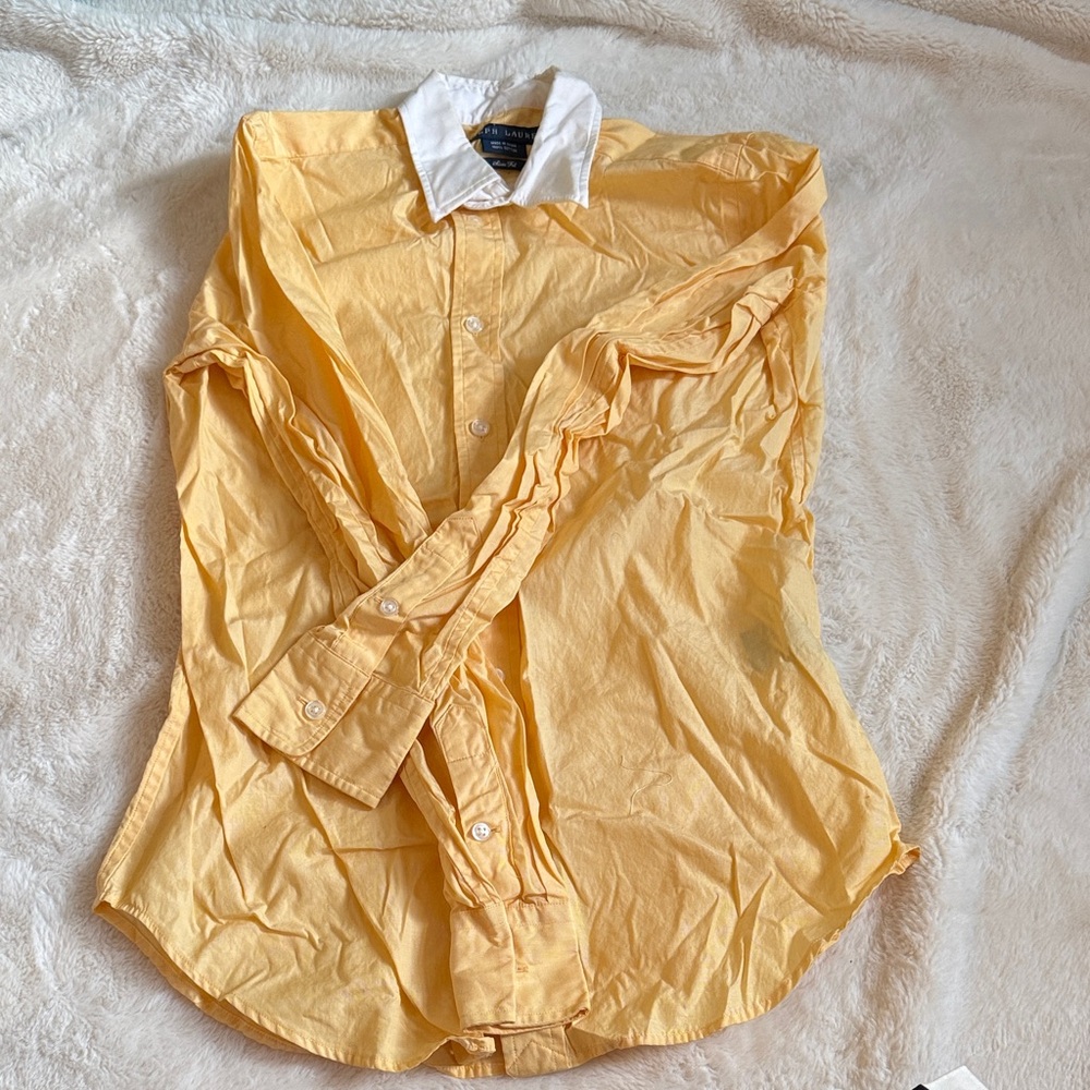 Ralph Lauren Yellow Button Down Shirt Size 6